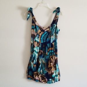 Bar III Tropical Print Earthy Colored Dress